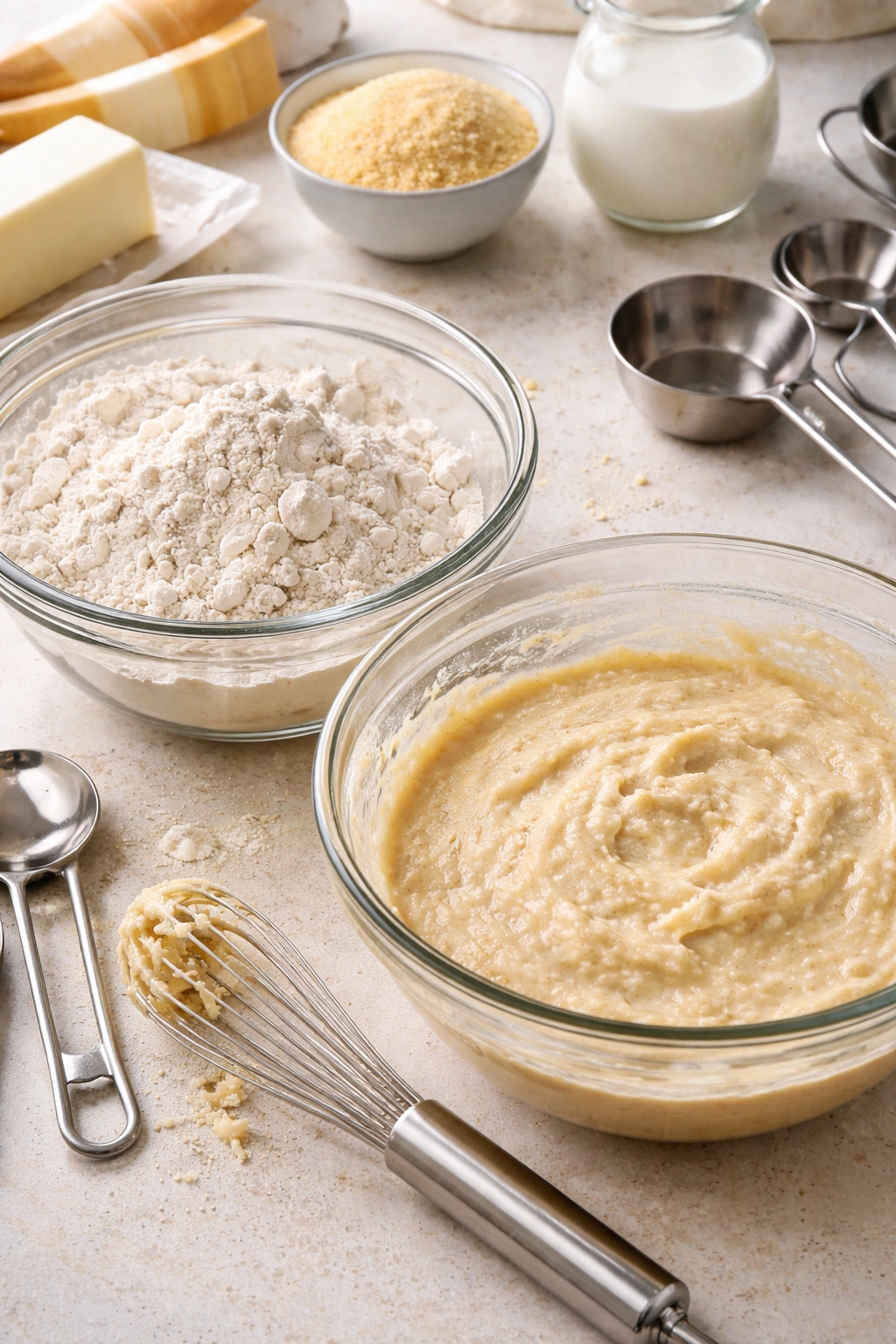Dry dough vs moist batter illustrating common cornbread mistakes