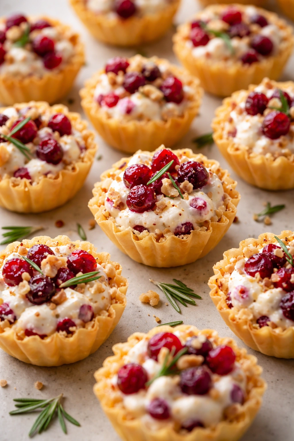 Cranberry cheese bites close-up with creamy centers and cranberry specks