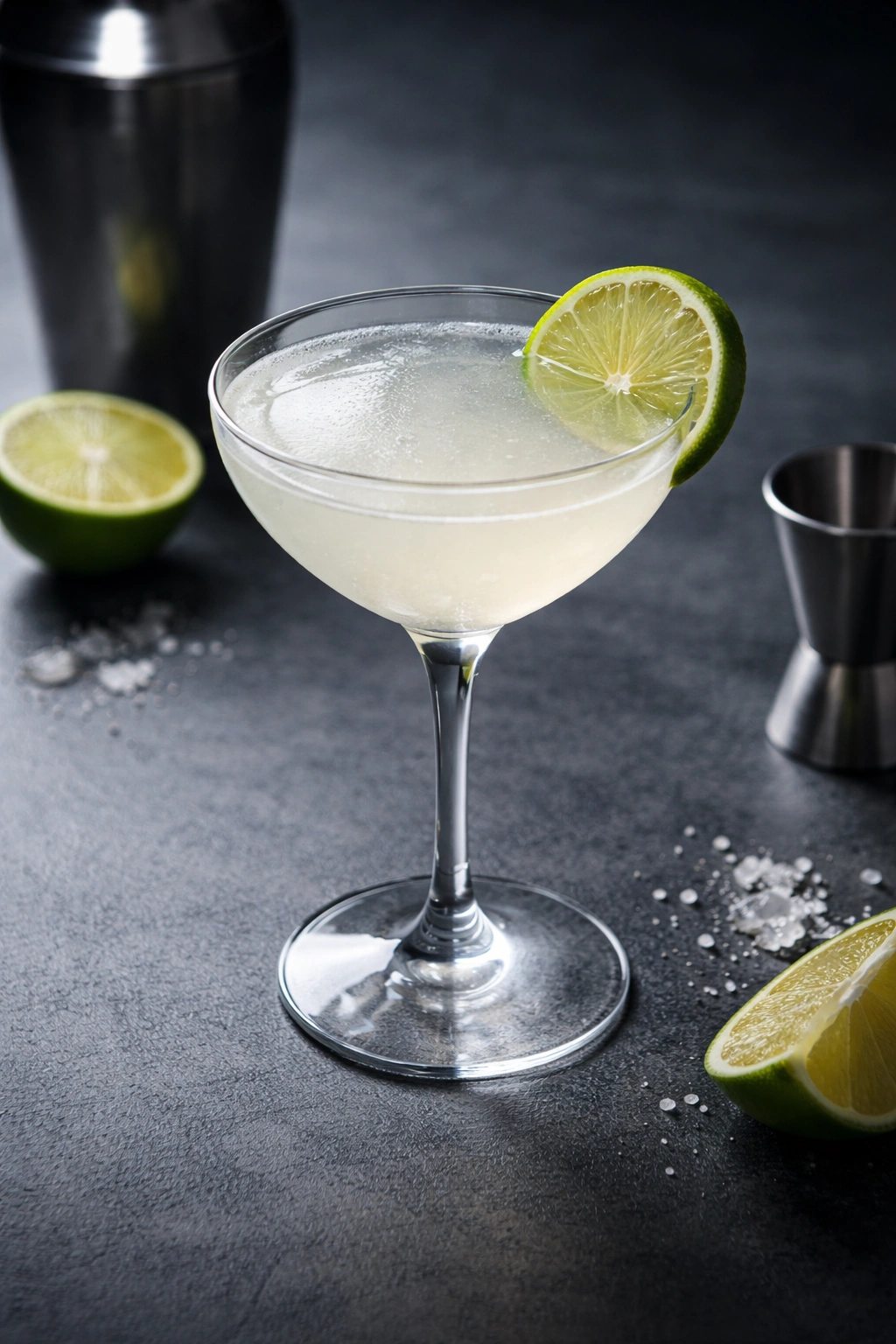 Daiquiri in a chilled coupe with lime wheel
