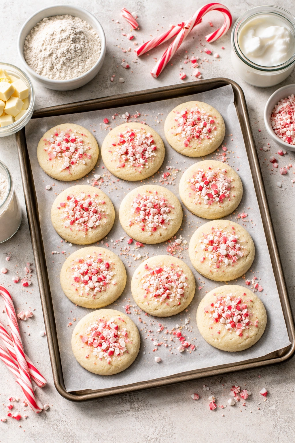 Cookies on parchment showing dairy-free gluten-free adaptation