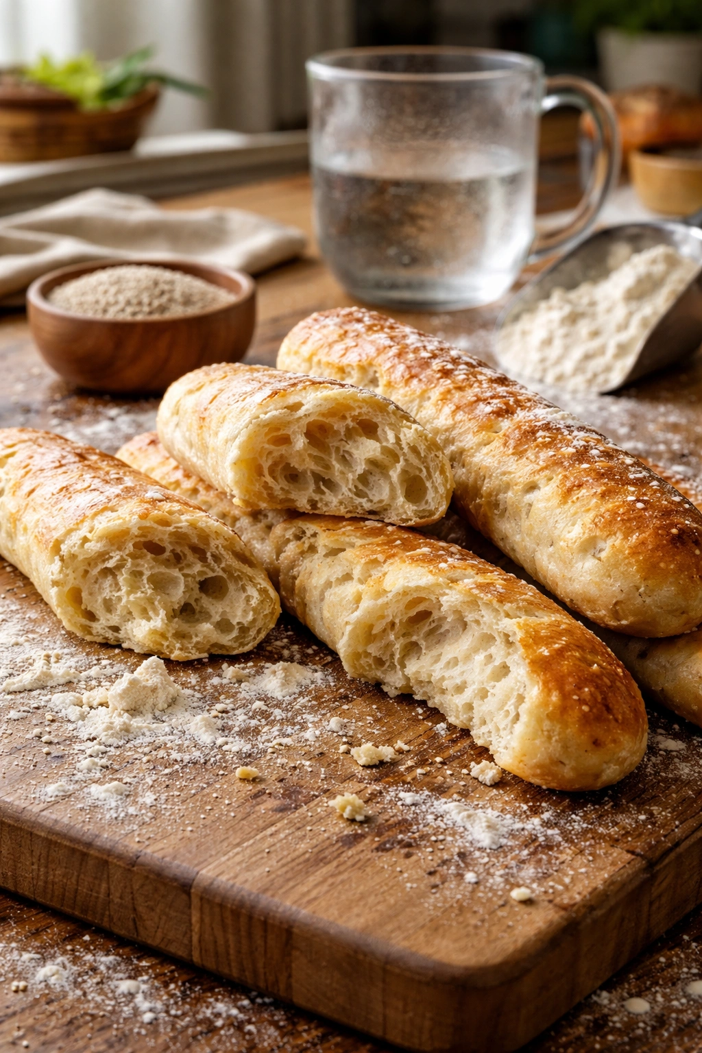 Dense, uneven dough surface showing texture mistakes.