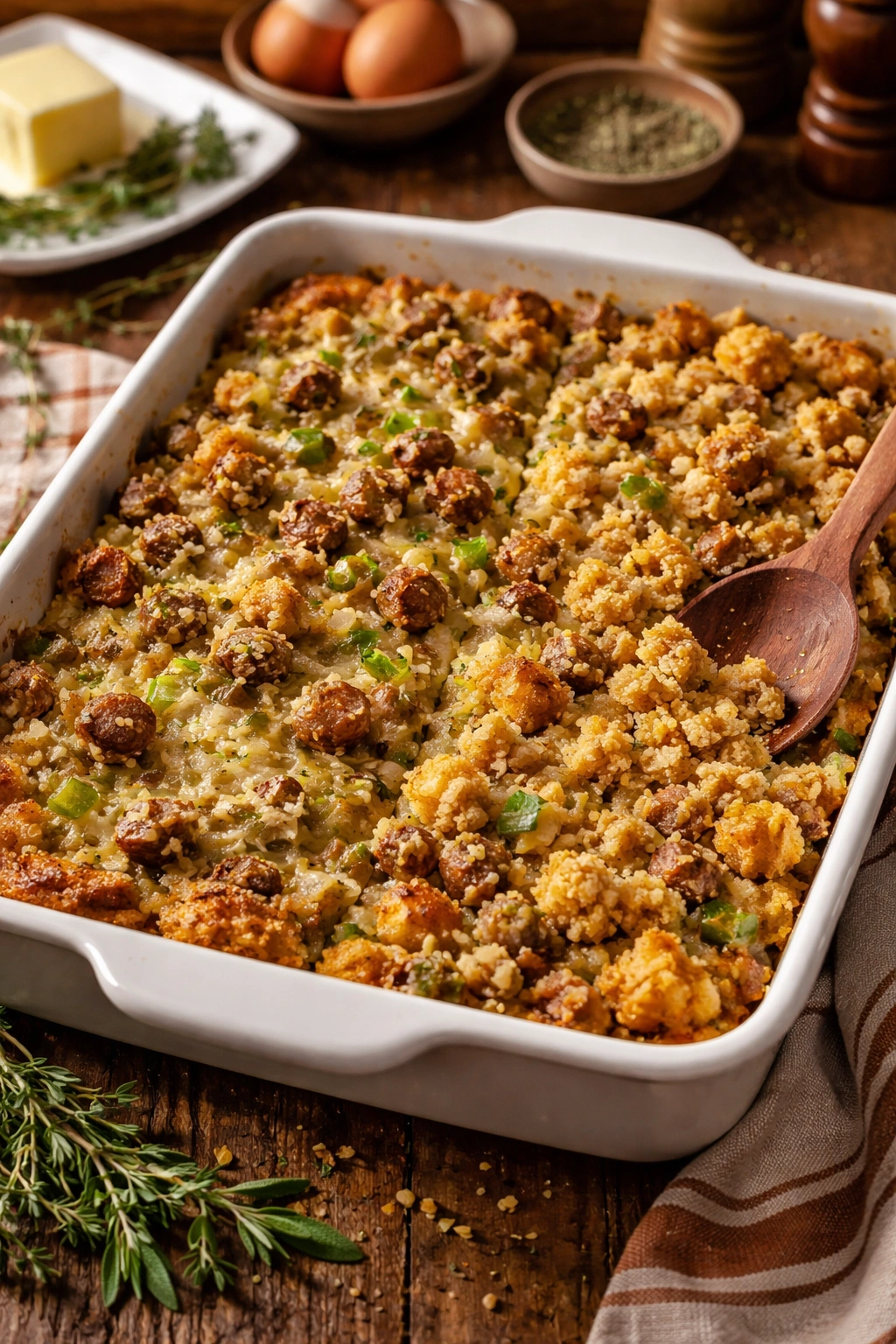 Dressing showing common texture mistakes in a baking dish
