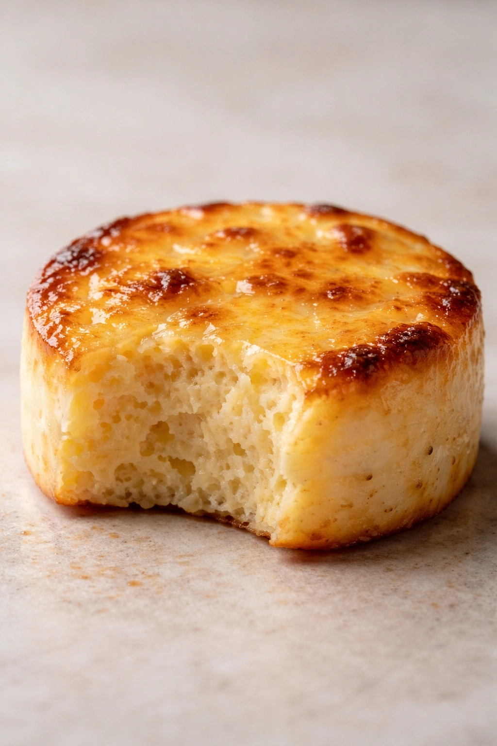 Egg bite showing rubbery texture and uneven browning