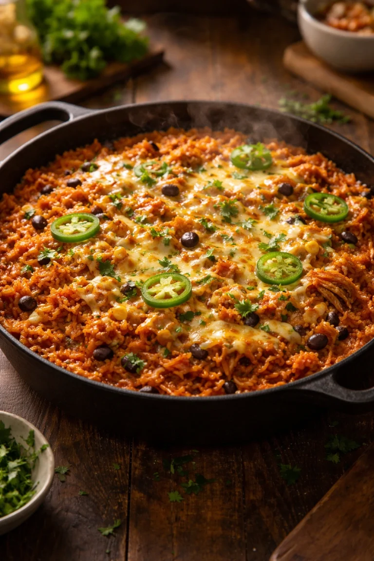 One-Pot Chicken Enchilada Rice on a Weeknight