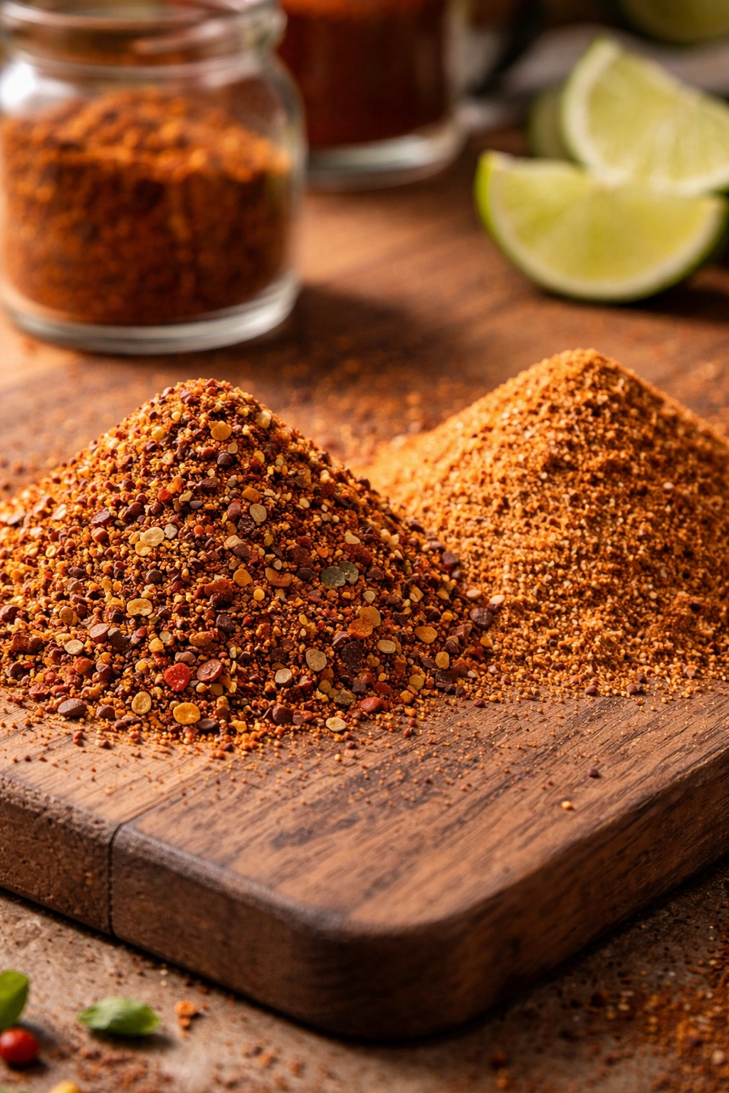 Close-up of fajita seasoning powder on wood