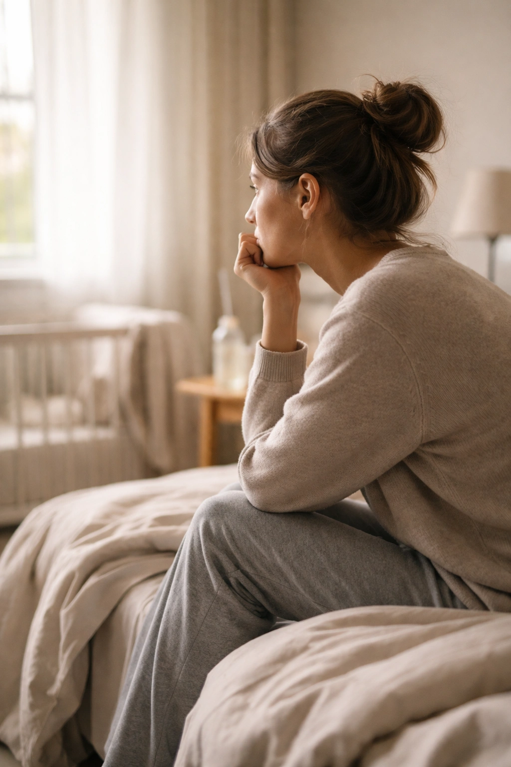 Contemplative silhouette in a minimalist room