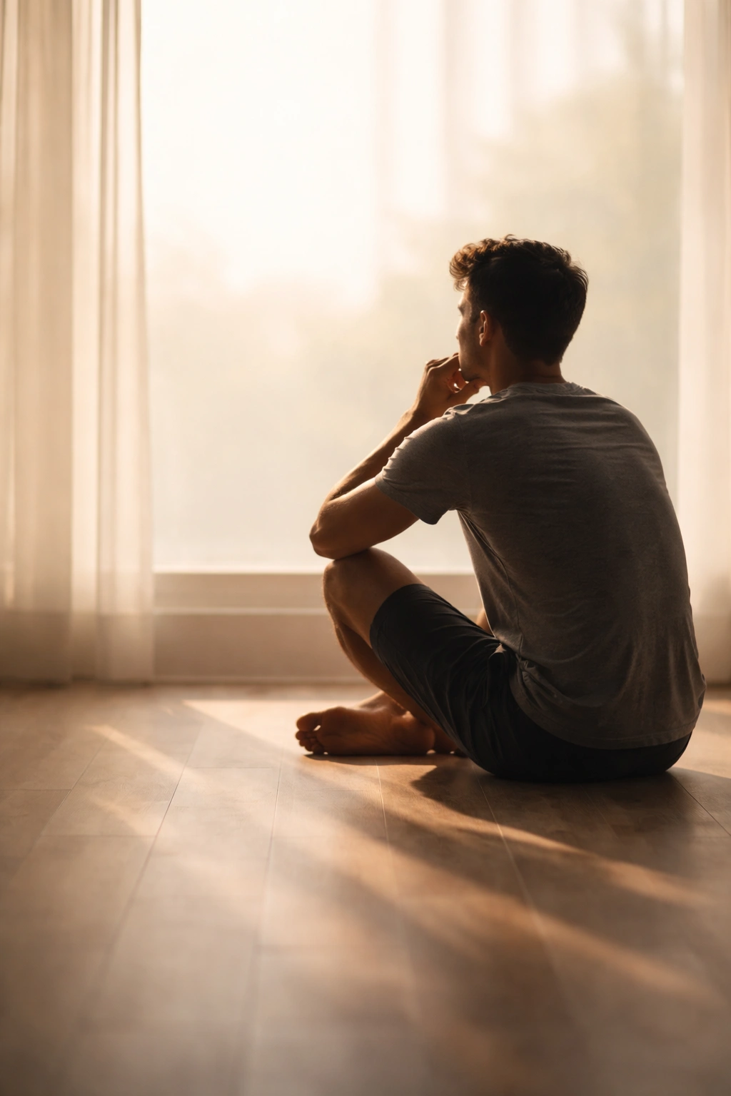 silhouette of a person in contemplation
