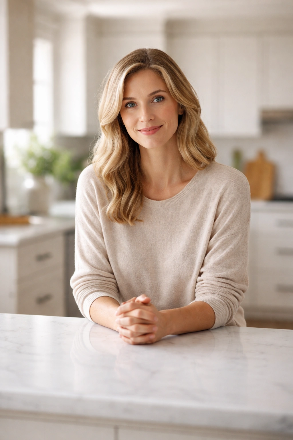 Solitary person in a kitchen thinking about lunch ideas