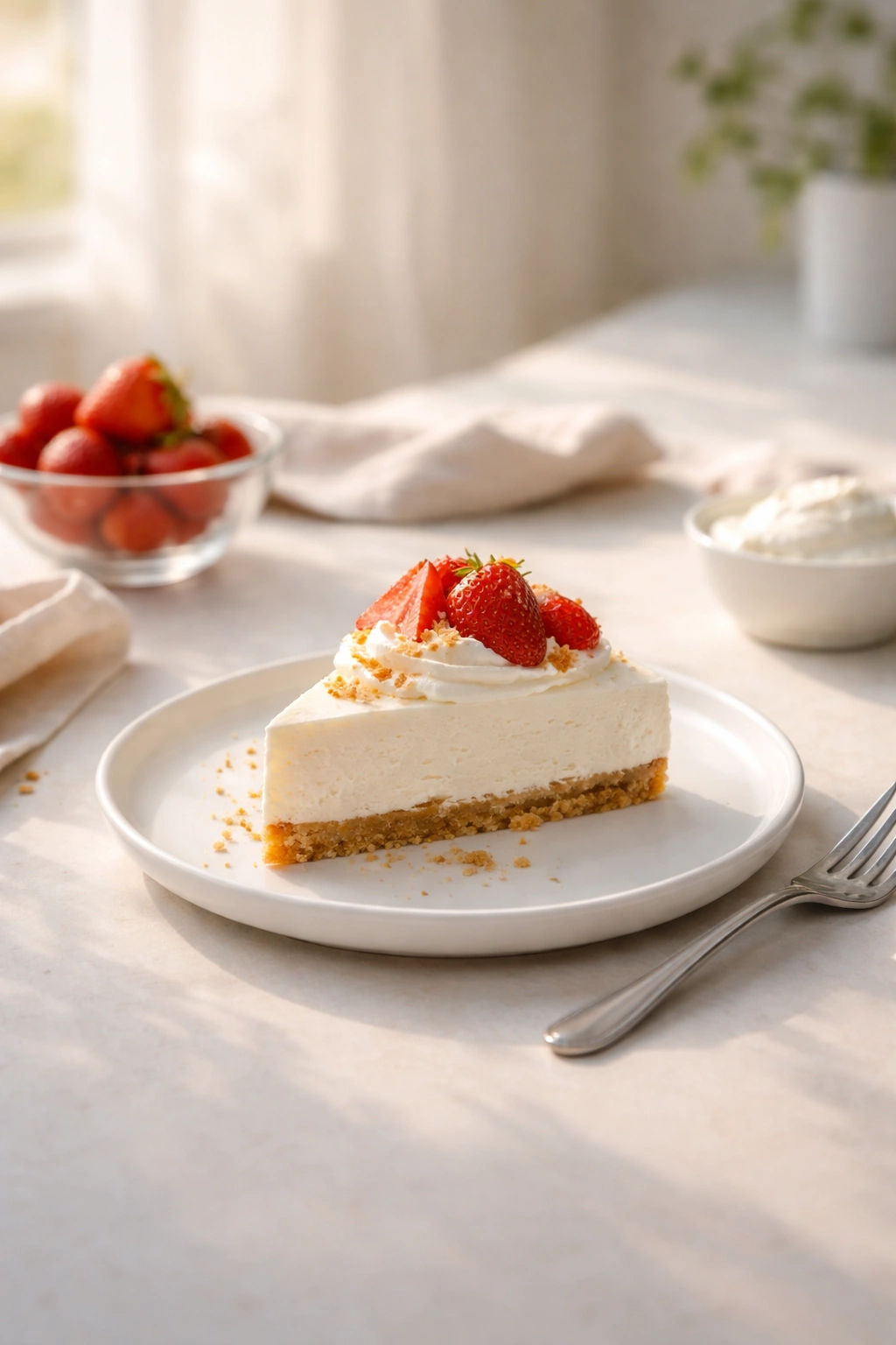 Minimalist no-bake dessert on clean surface reflecting final thoughts