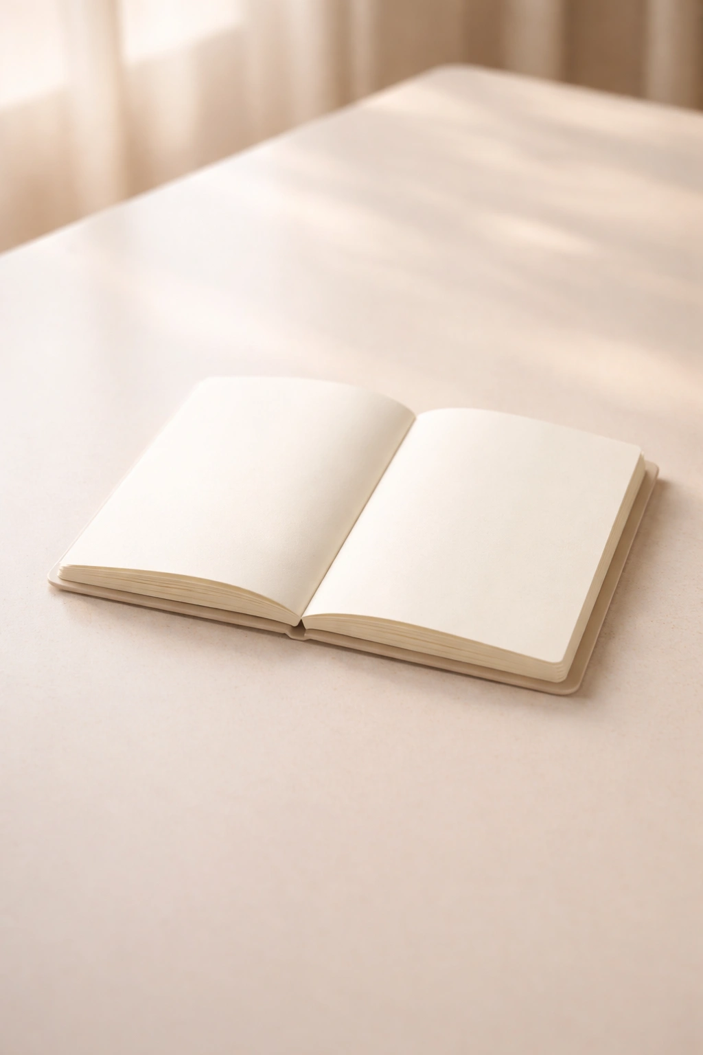 Blank notebook on a desk representing final thoughts.