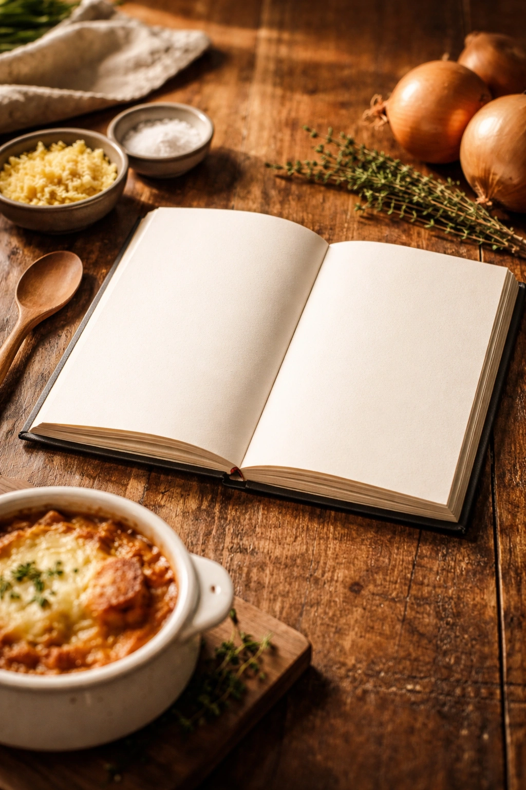 Closed notebook on wooden table representing final thoughts