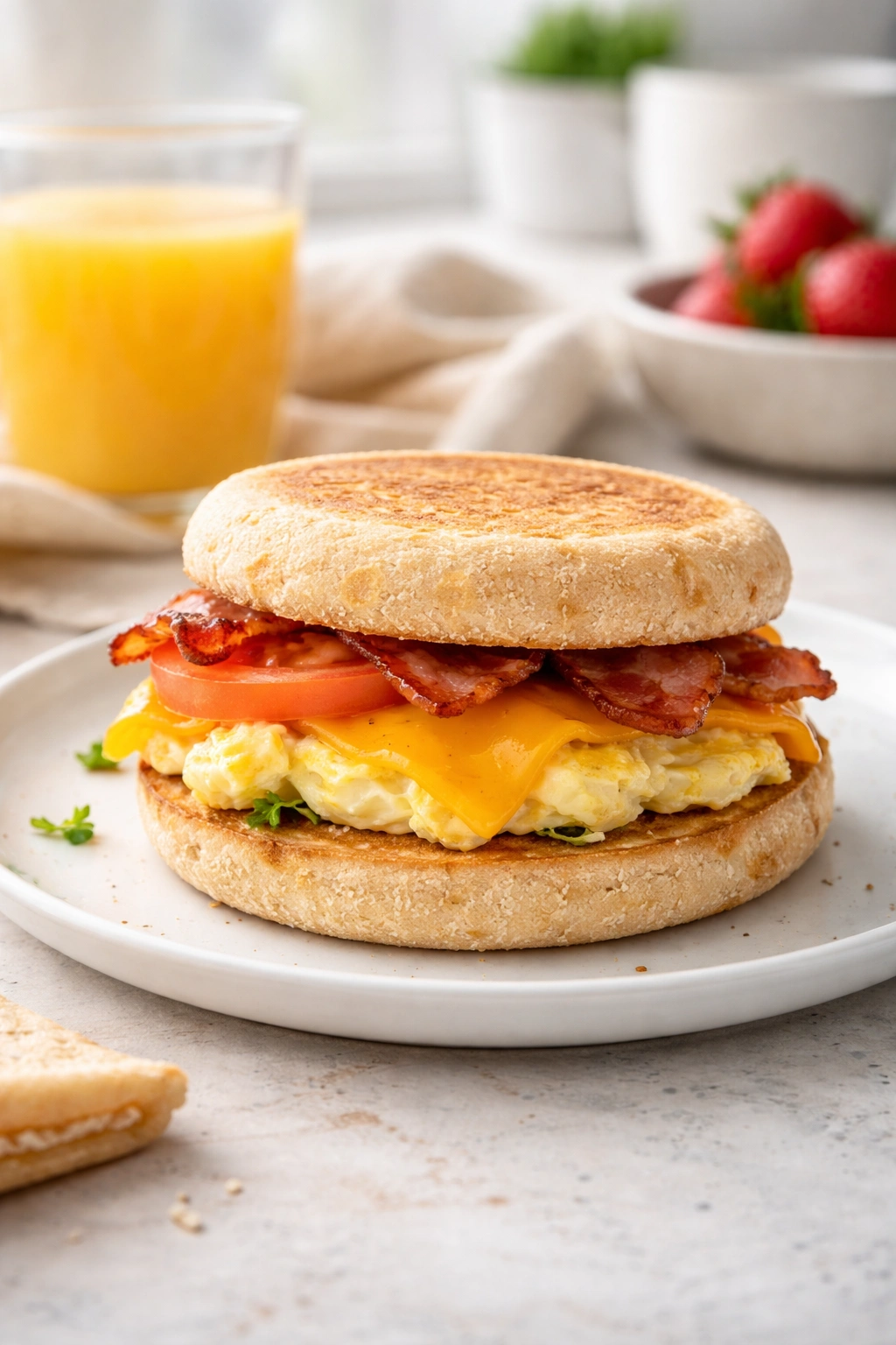 Plated egg sandwich reflecting final thoughts