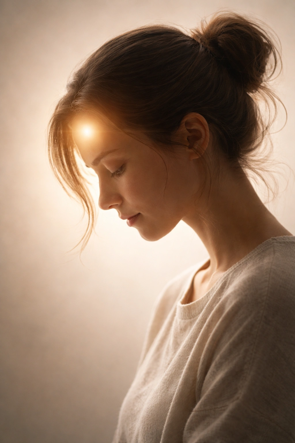 Profile silhouette of a calm person symbolizing final thoughts on the simple one-bowl muffin method