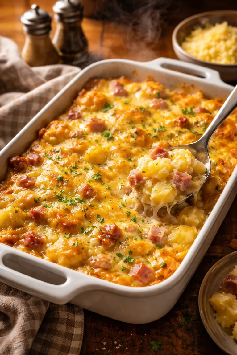 Cheesy Potato and Ham Casserole the Family Loves