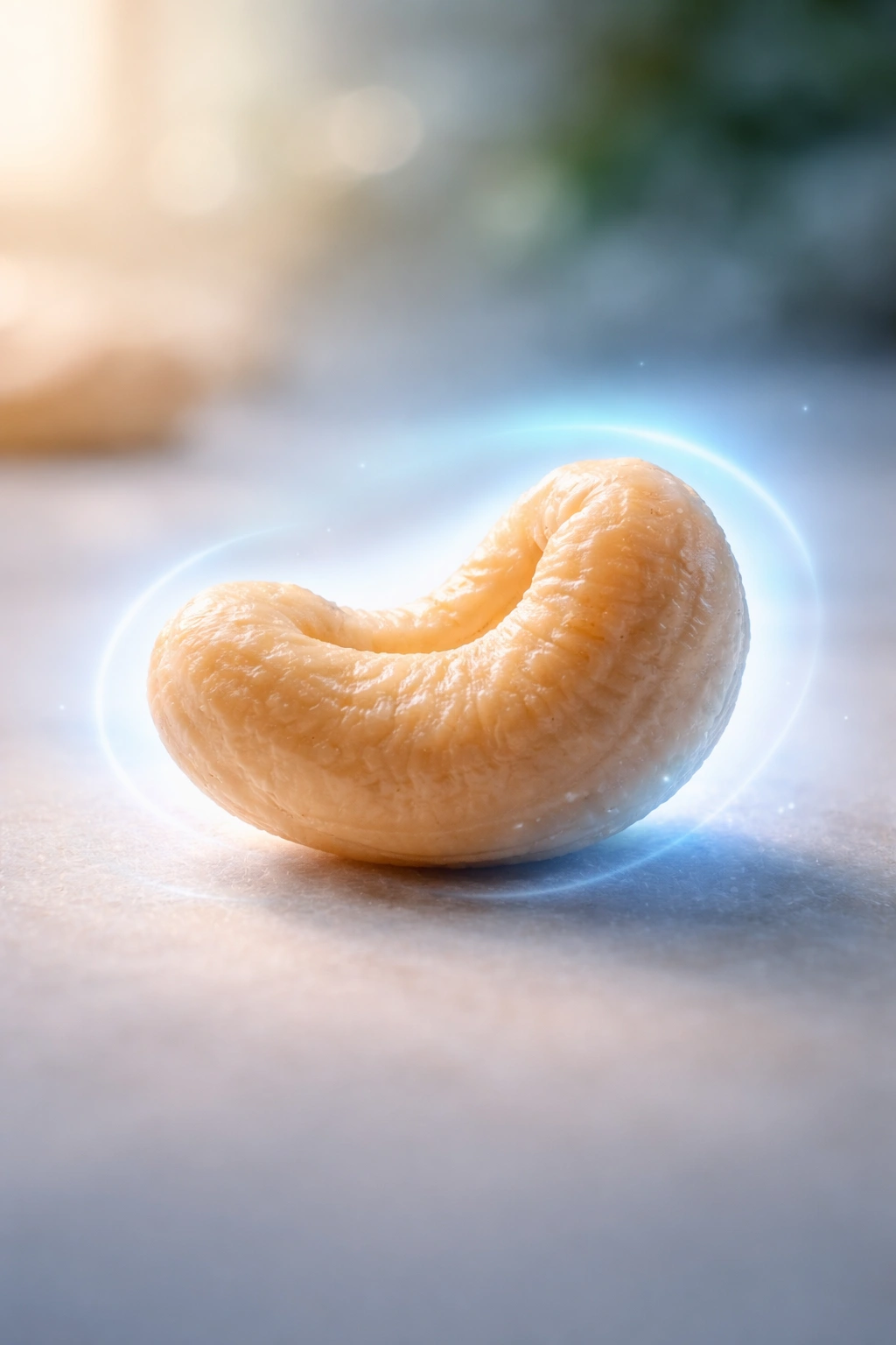 Cashew with calming glow implying relief from hemorrhoids