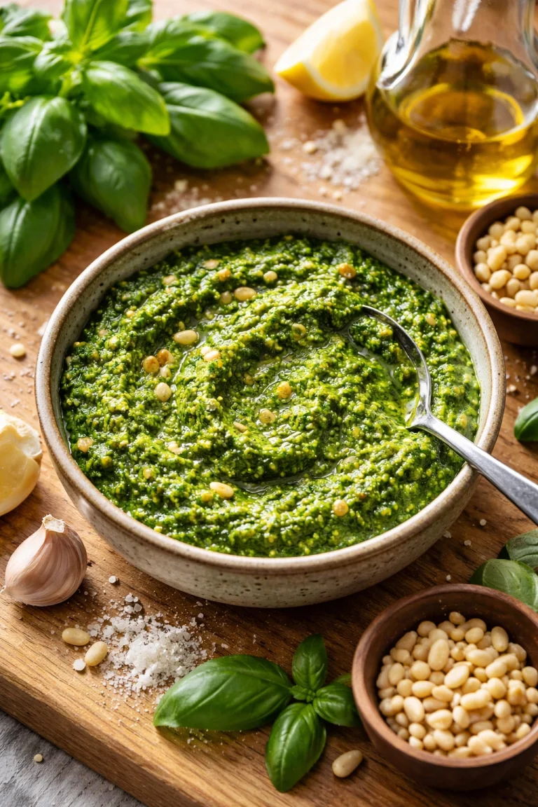 Tortellini Pasta Salad Tossed With Fresh Pesto