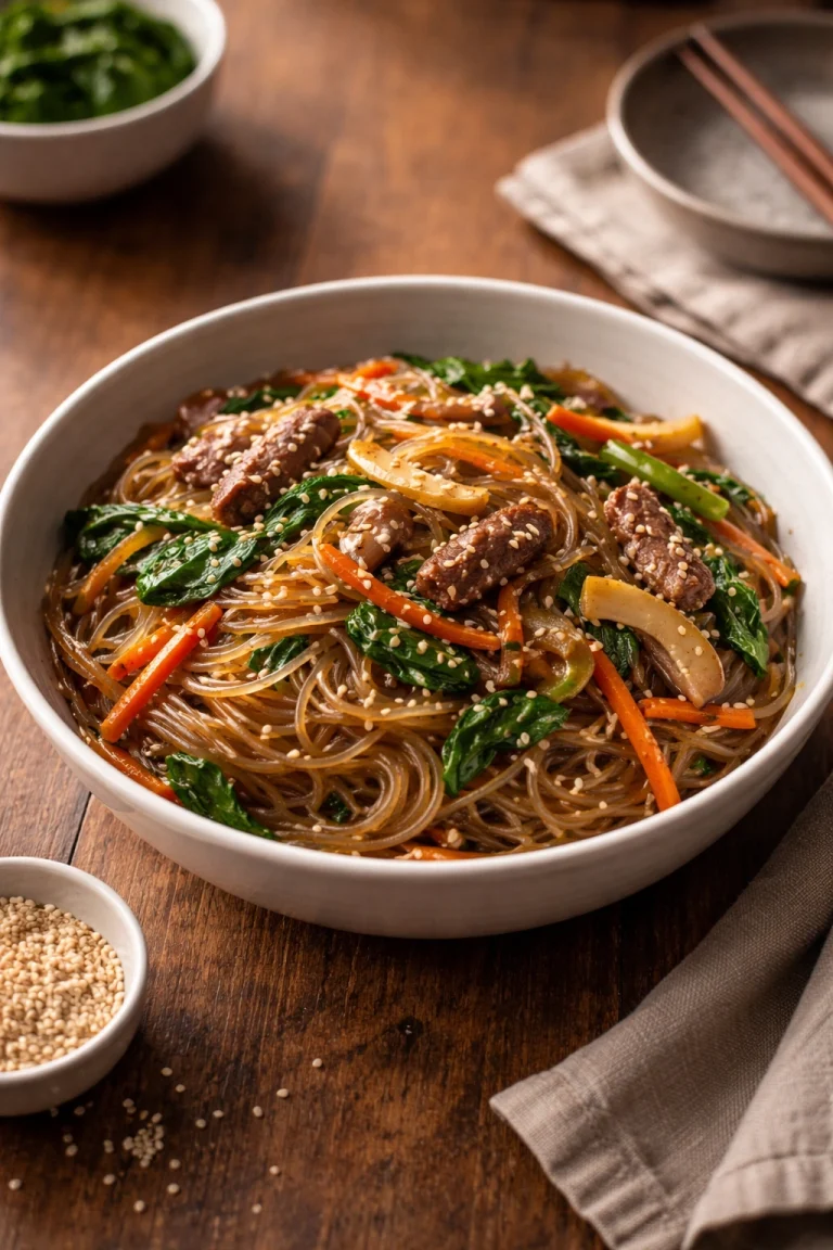 Japchae Korean Glass Noodles for an Easy Dinner