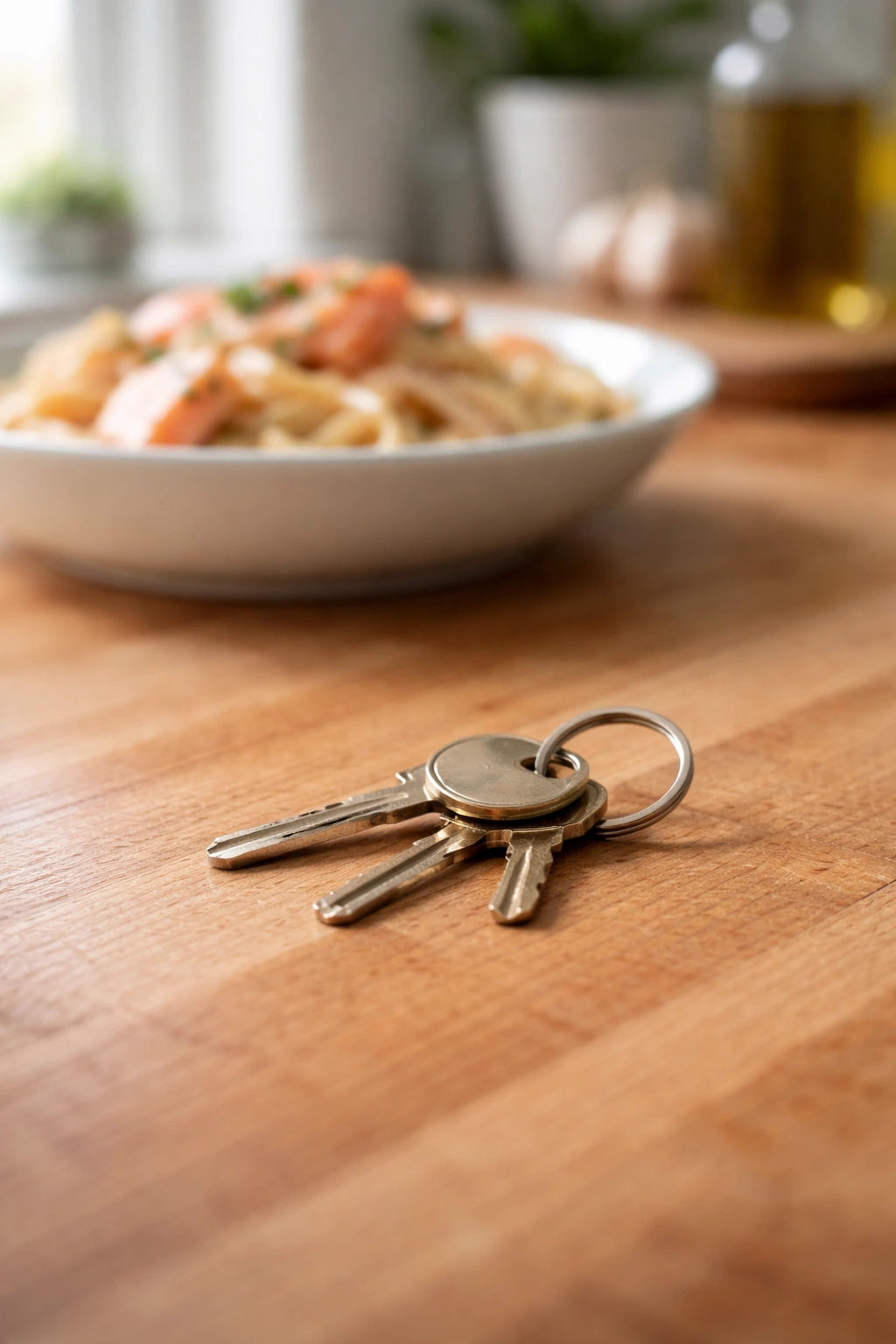Close-up of keys on a wooden surface in a kitchen, symbolizing takeaways and final thoughts