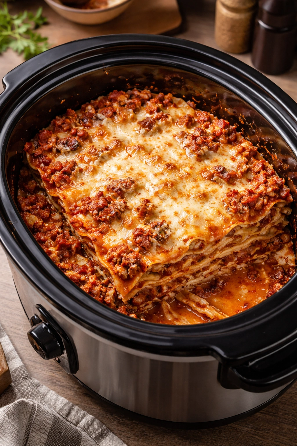 Lasagna with uneven moisture balance showing sauce ratio mistakes