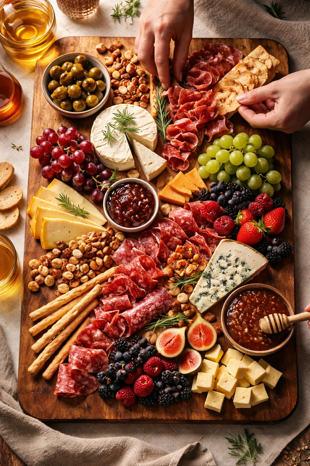Top-down view of a board arranged in balanced clusters