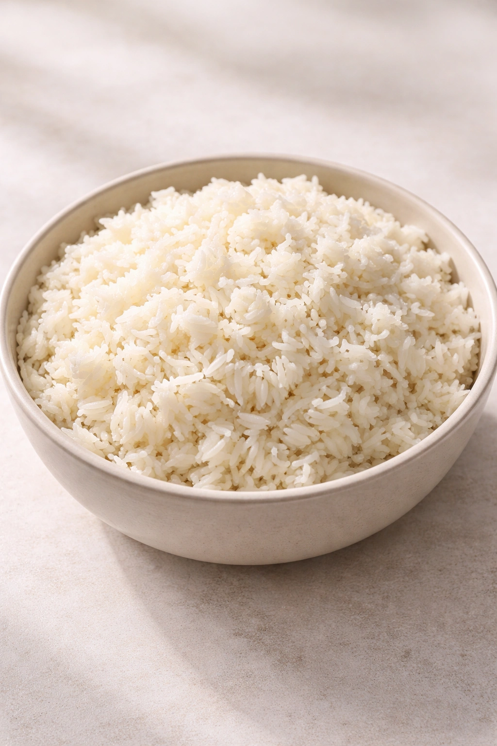 Fluffy long-grain white rice in a bowl, grains separated