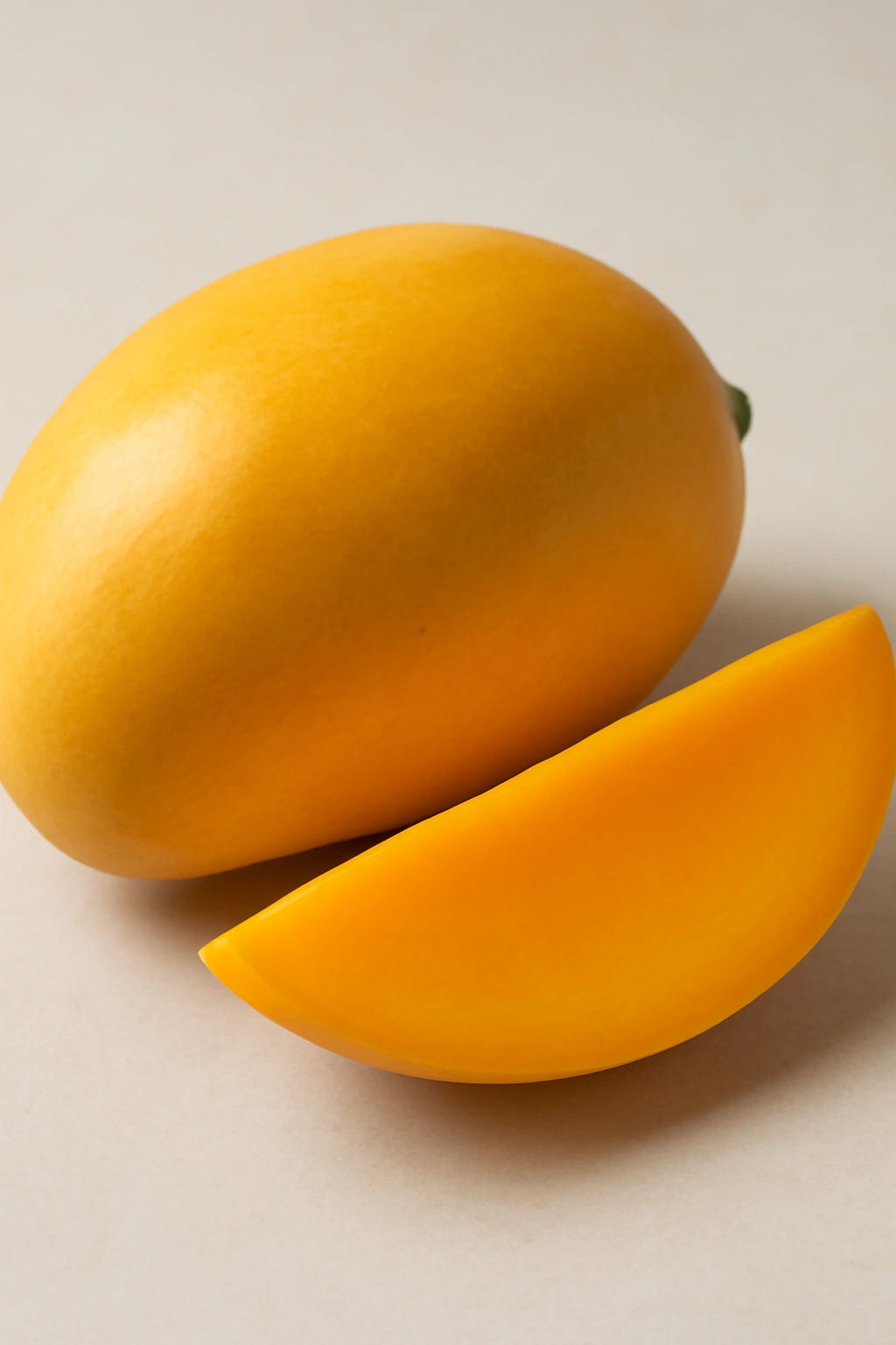 Close-up of a ripe Mango with exposed flesh
