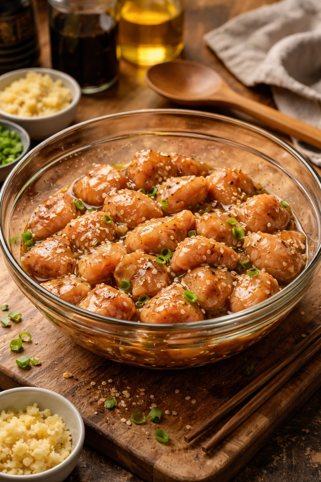 Marinated chicken pieces in a seasoned coating