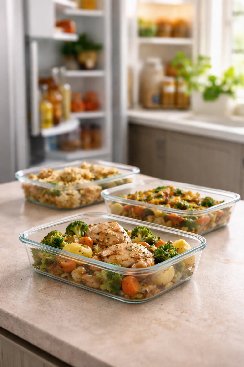 Shallow glass containers cooling on a counter for safe storage and cooling