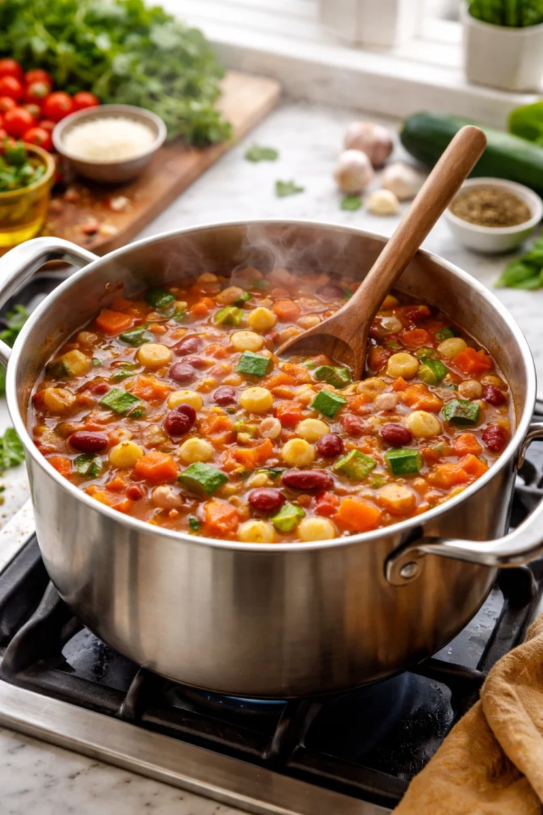 Easy Minestrone Soup Loaded With Fresh Veggies