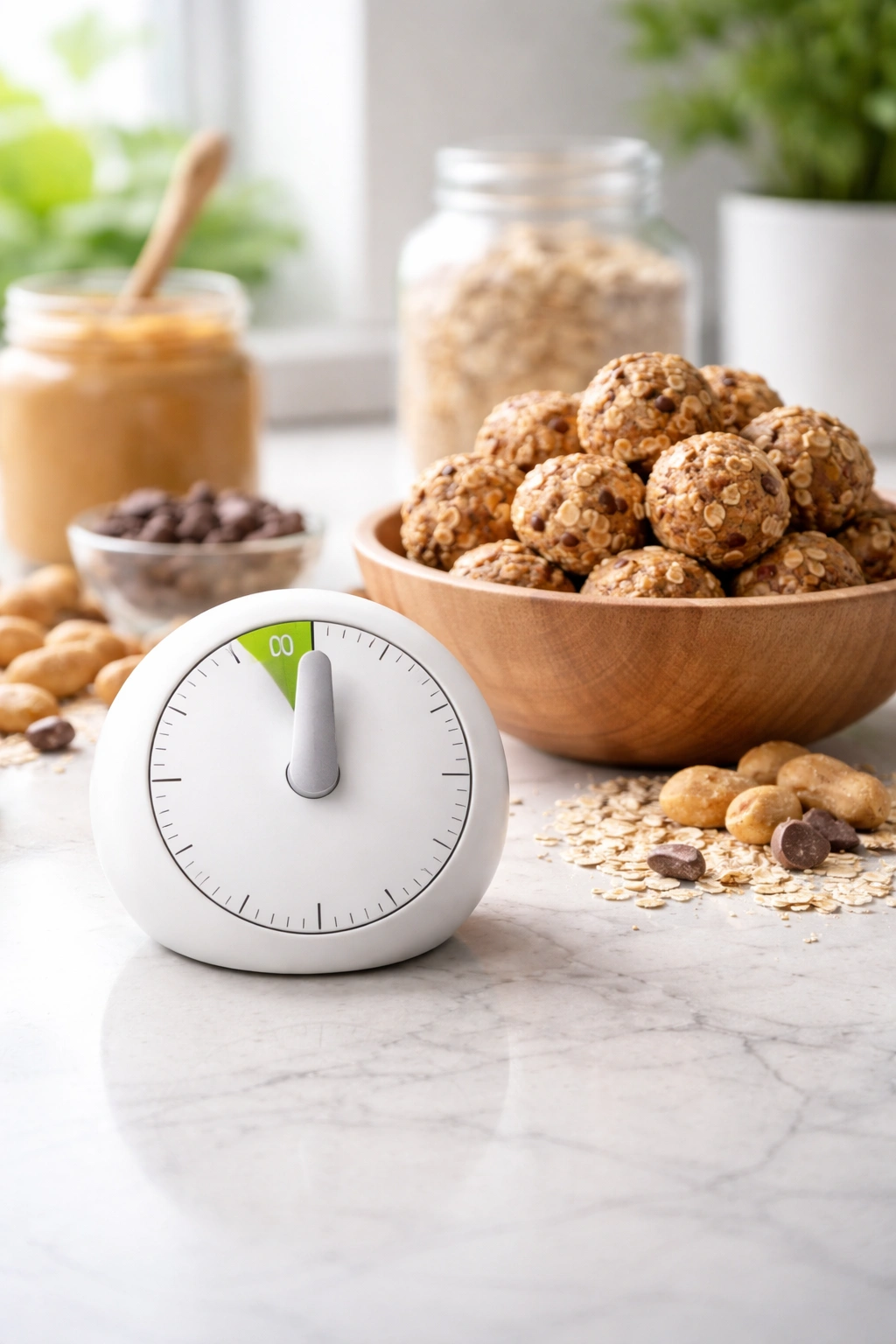 Timer with no digits on a clean kitchen counter