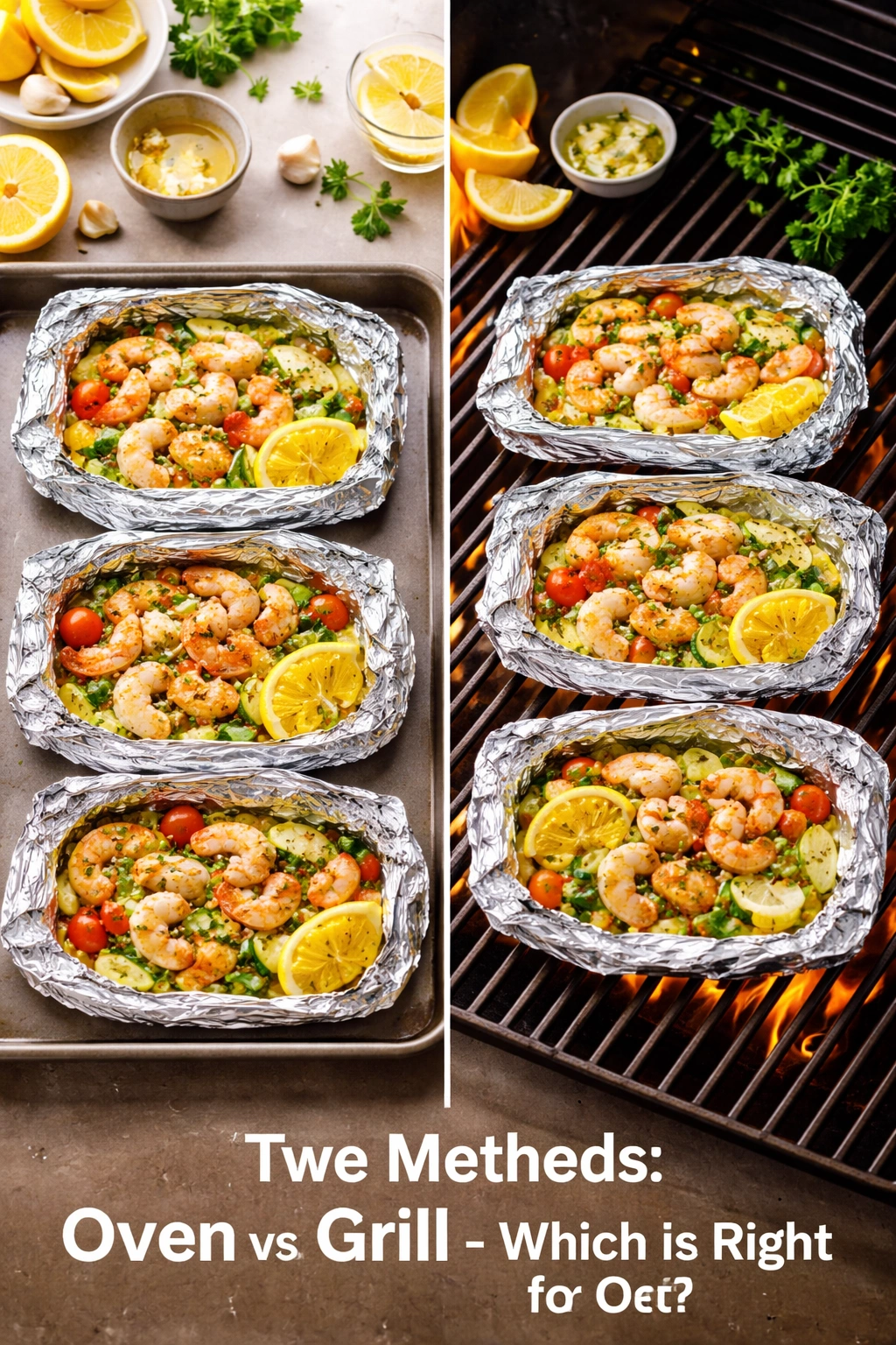 Foil packets for oven and grill