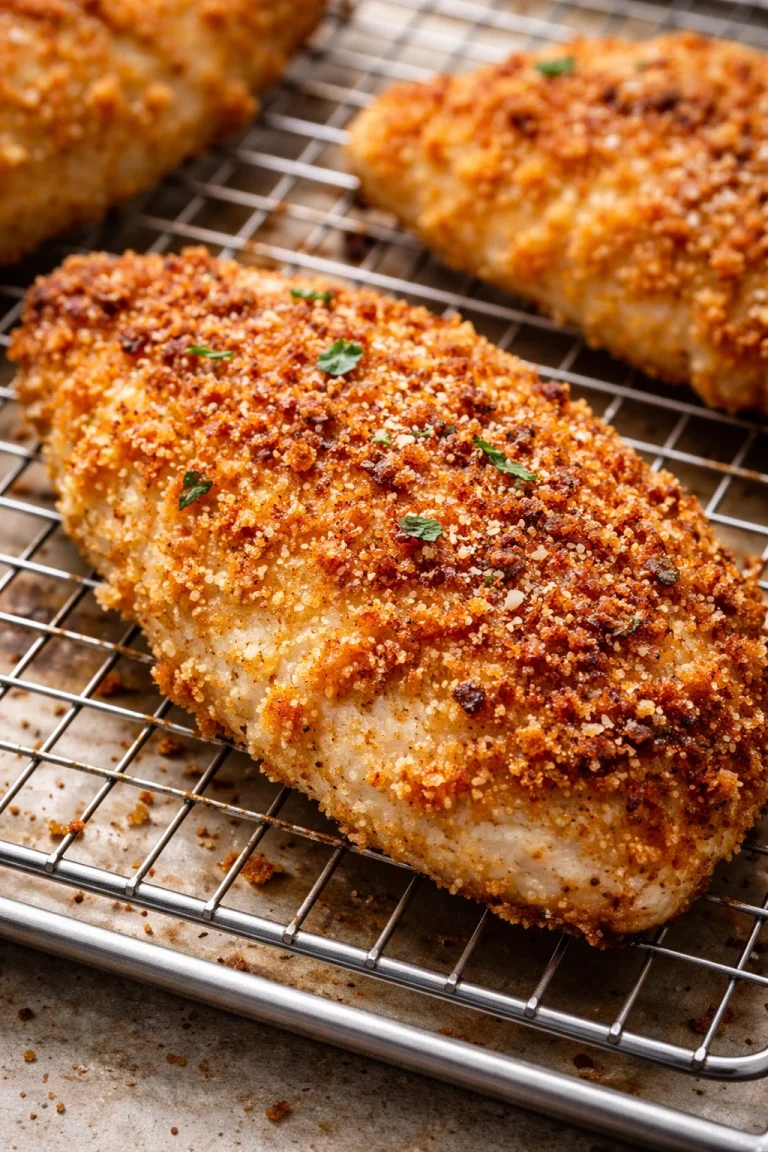 Crispy Oven-Baked Parmesan Crusted Chicken