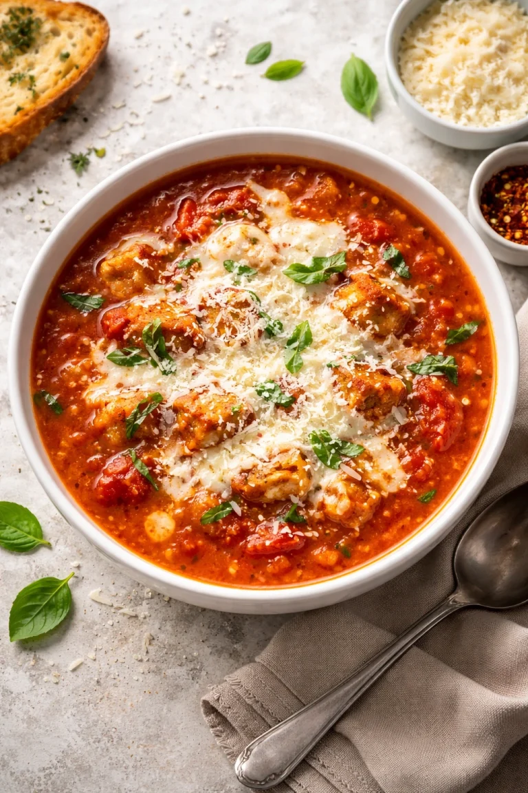 Chicken Parm Soup for Chilly Weeknights