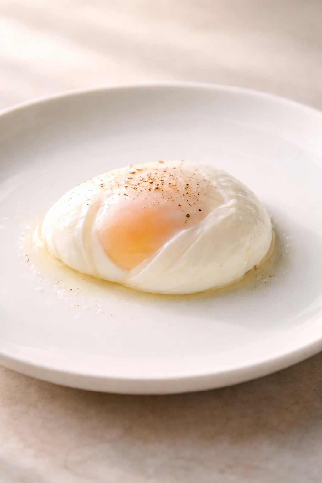 Single poached egg on plate representing final thoughts and mastery