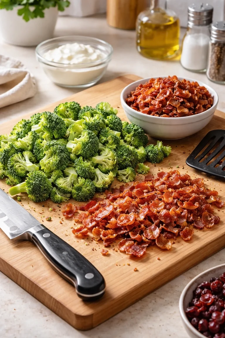 Broccoli Salad With Cranberries and Crispy Bacon