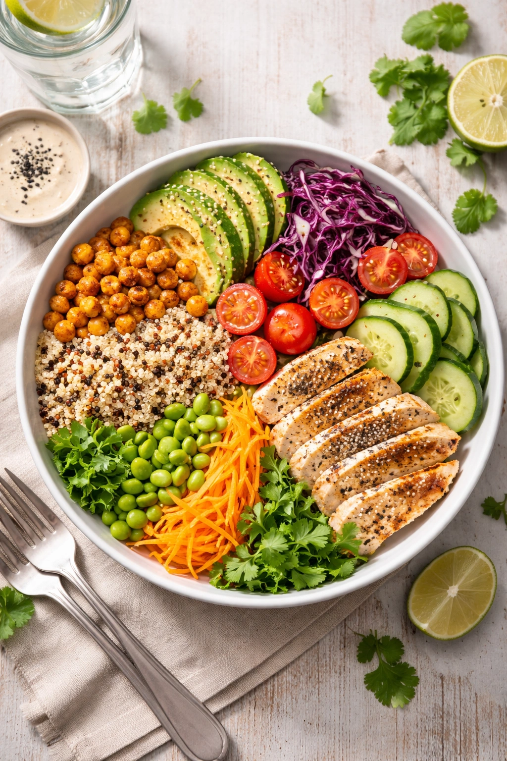 Rainbow Buddha Bowl featuring colorful vegetables and grains