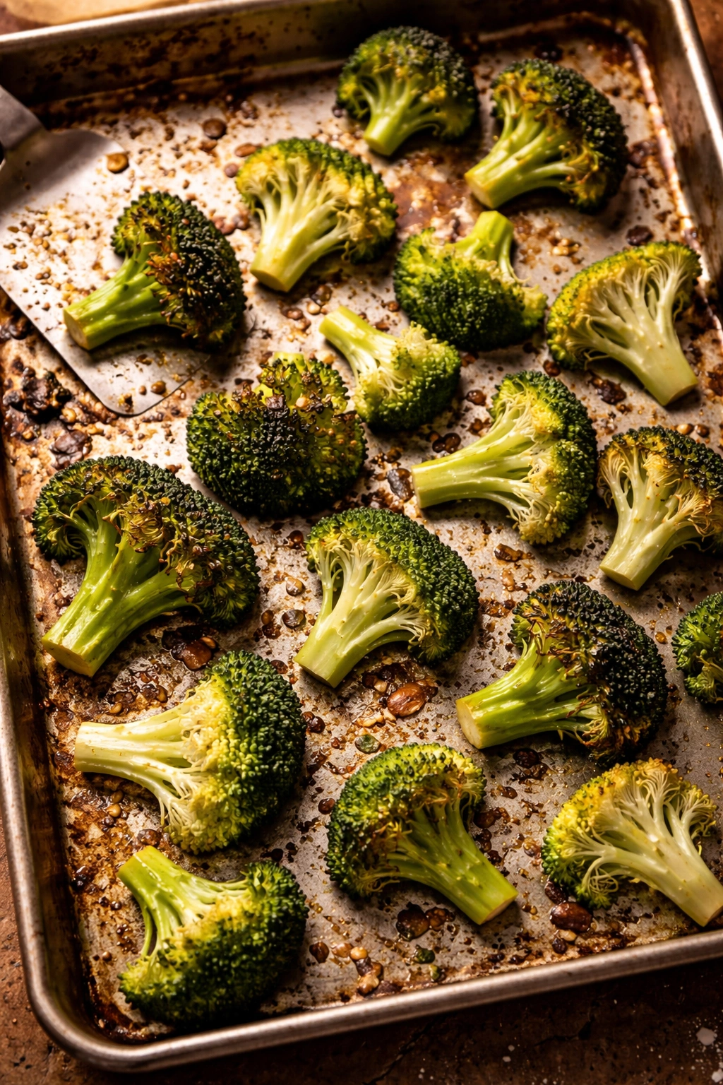 Broccoli with uneven browning illustrating common roasting mistakes