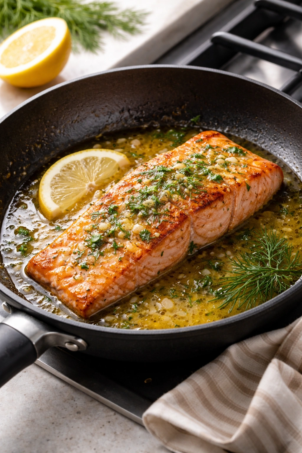 Salmon fillet with lemon butter sauce