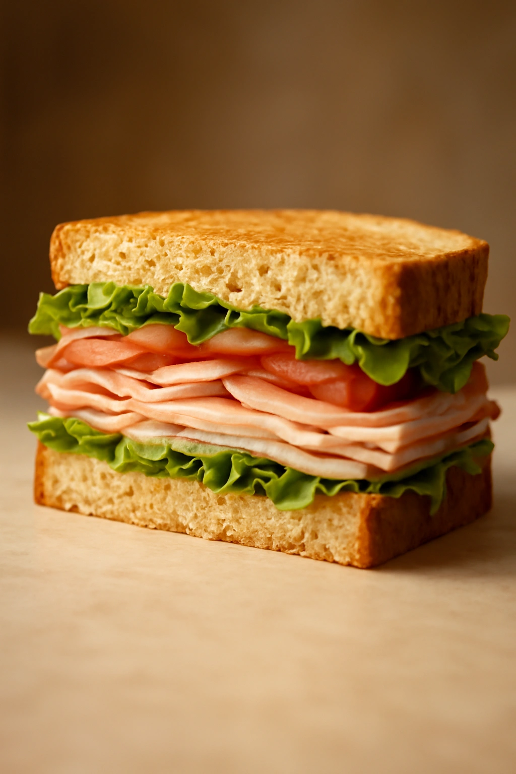 Hearty sandwich showing fillings for dinner