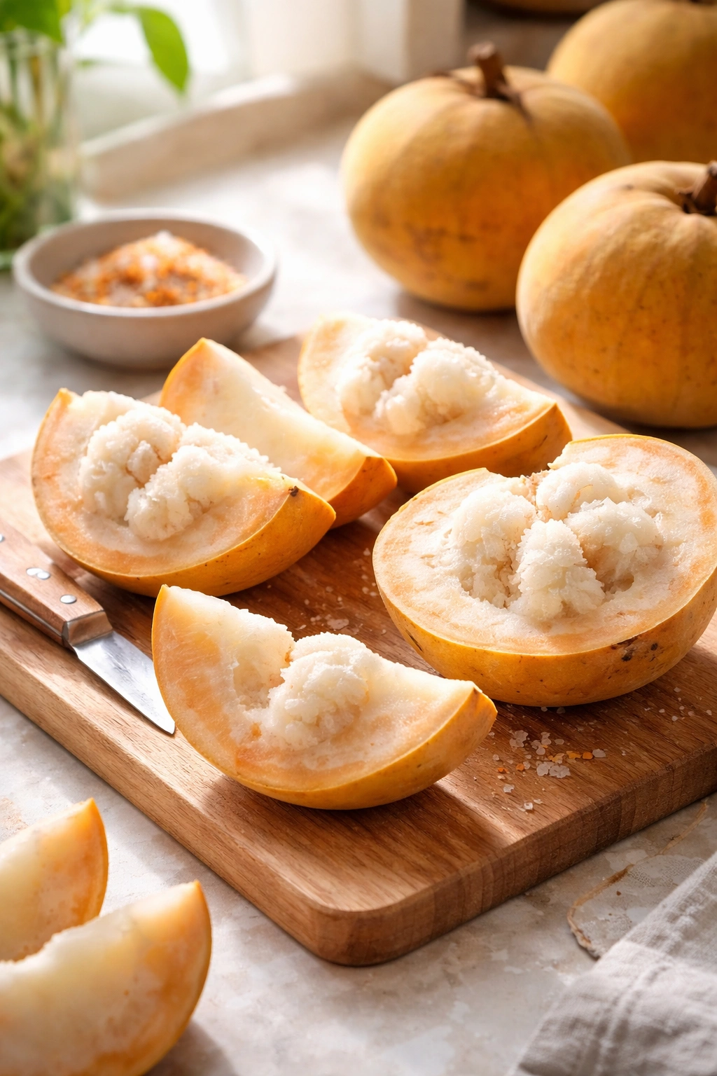 Slices of ripe Santol arranged for a snack