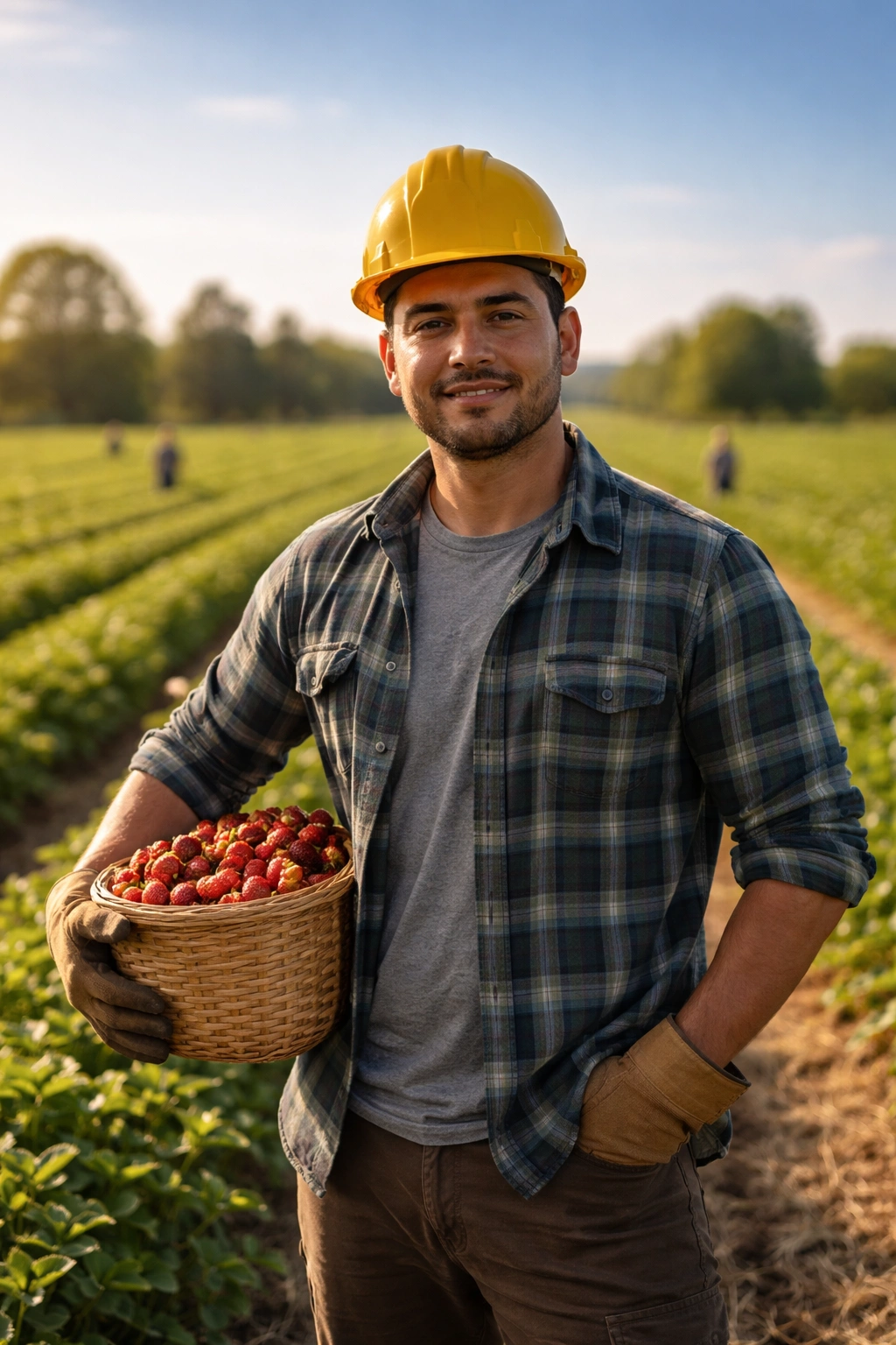 Adult farm worker standing in a field representing eligibility