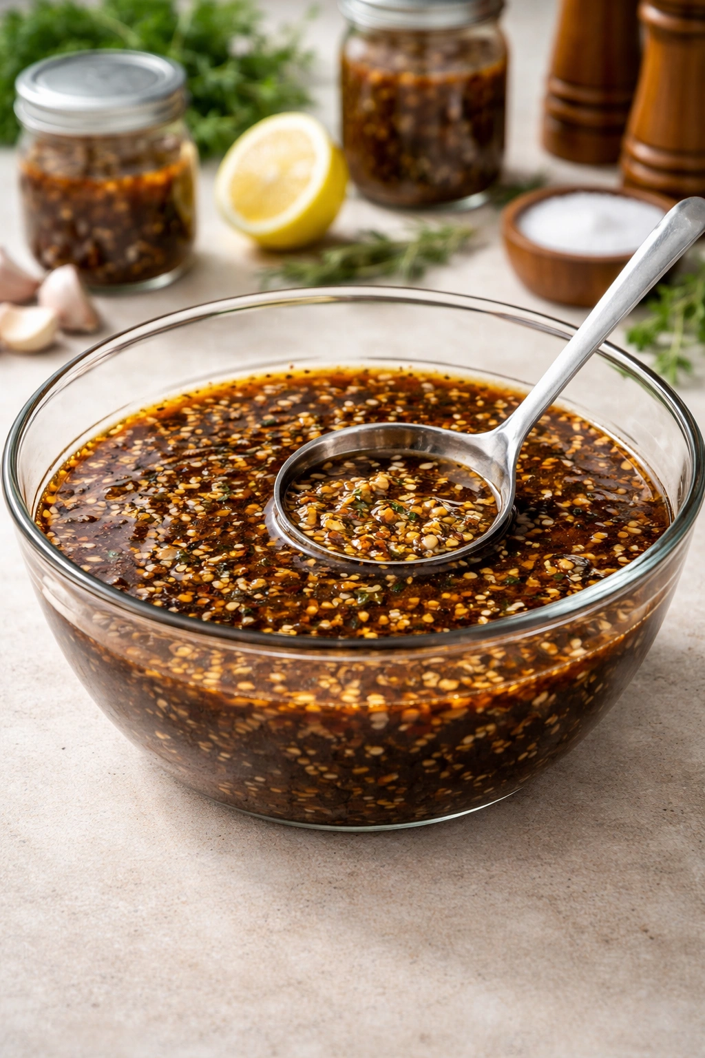 Large bowl of marinade ready for a bigger batch