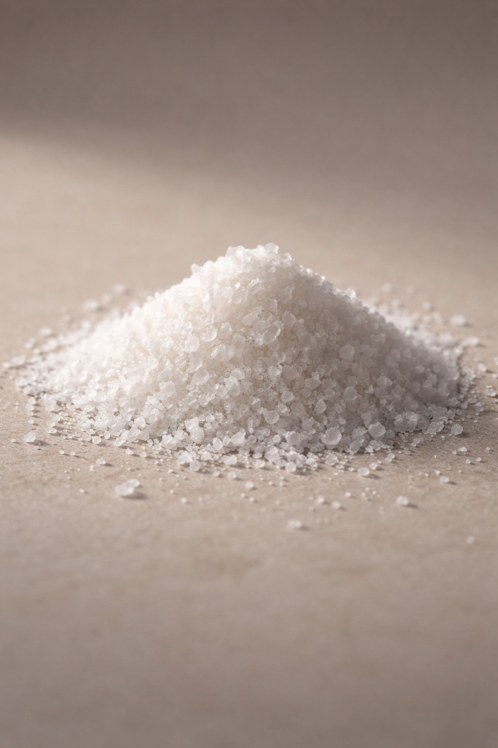 Crystalline sea salt on neutral surface