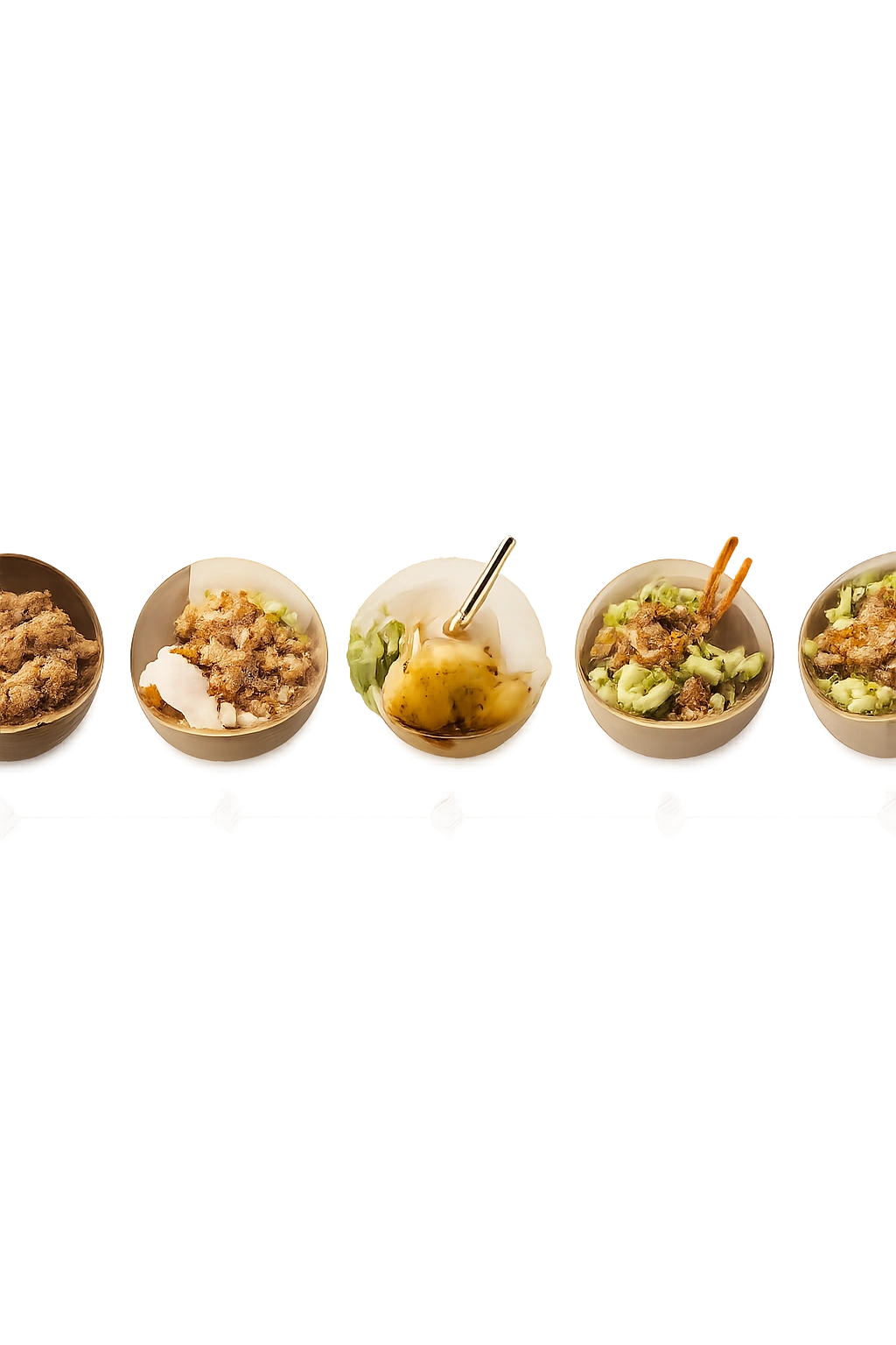 Abstract sequence of step icons suggesting cooking instructions.