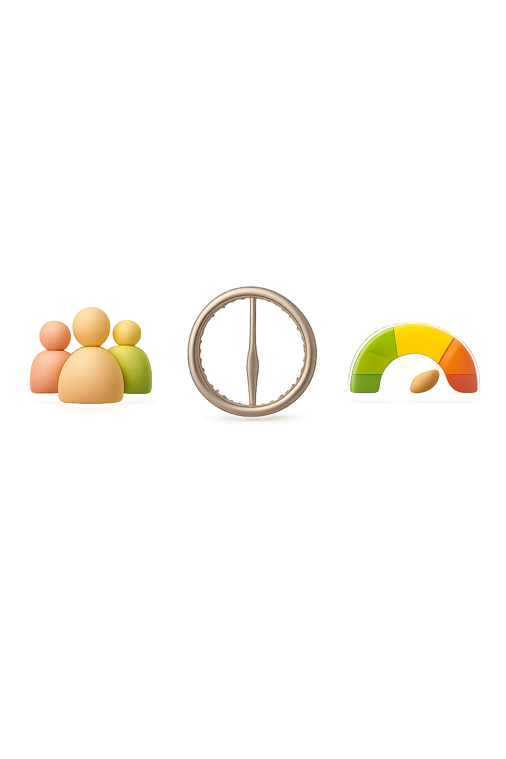 Minimalist icons depicting servings, time, and difficulty for a recipe assessment
