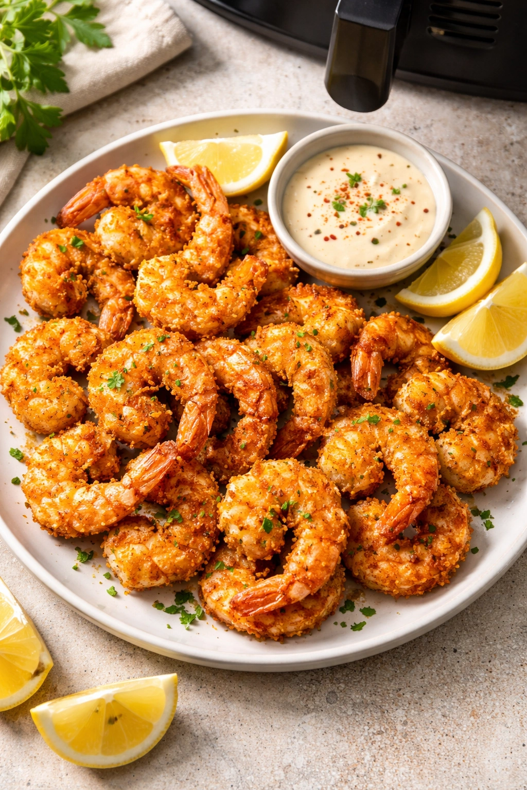 Shrimp plated as a staple in weekly rotation, ready to serve