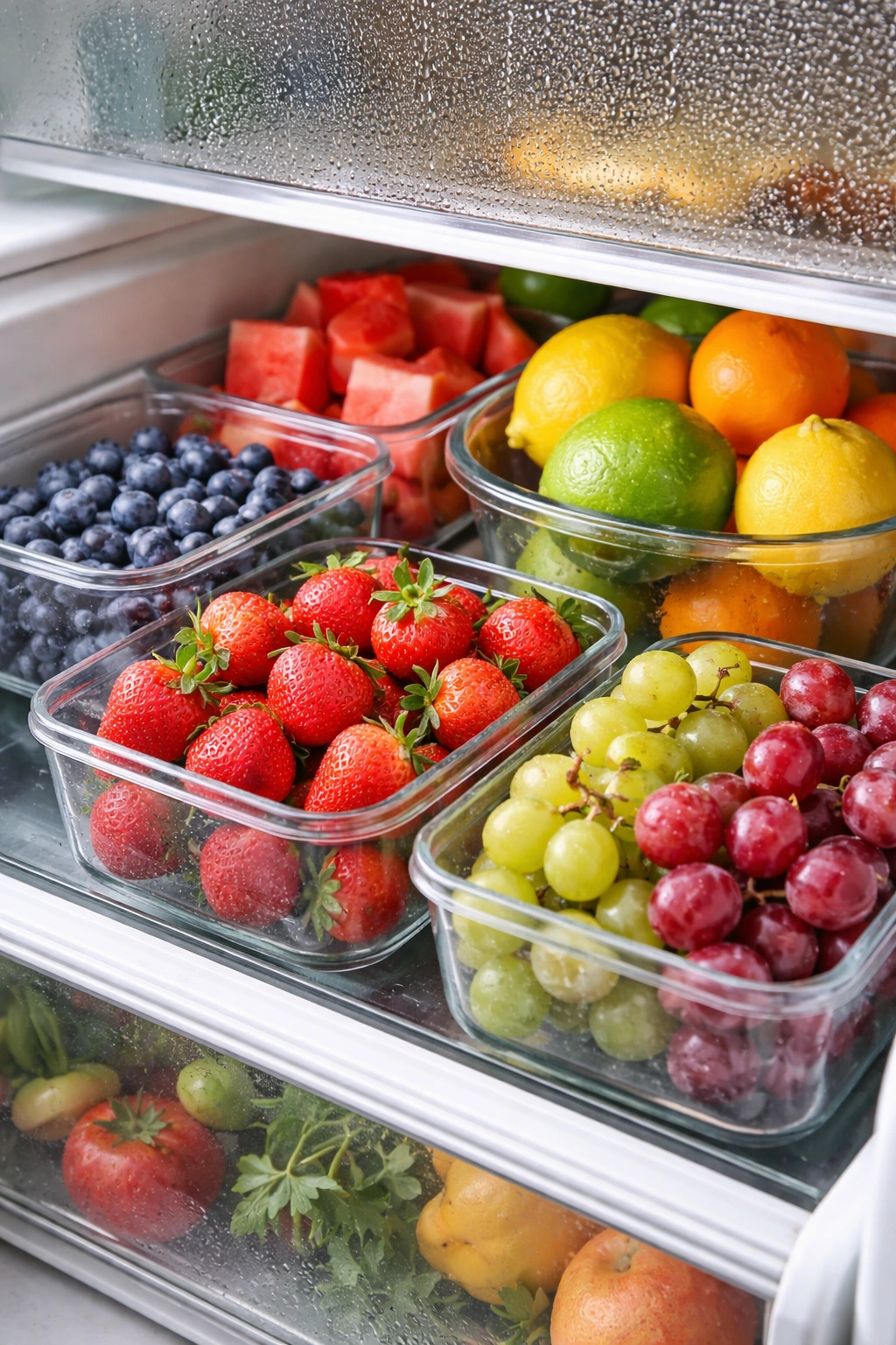 Fridge storage of vinegar-cleaned fruit