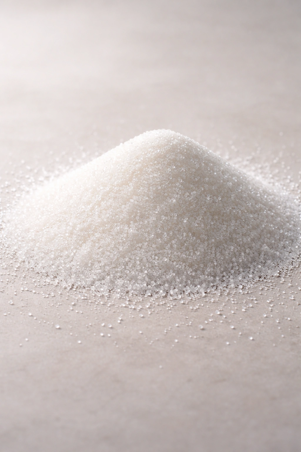 Sugar crystals mound close-up
