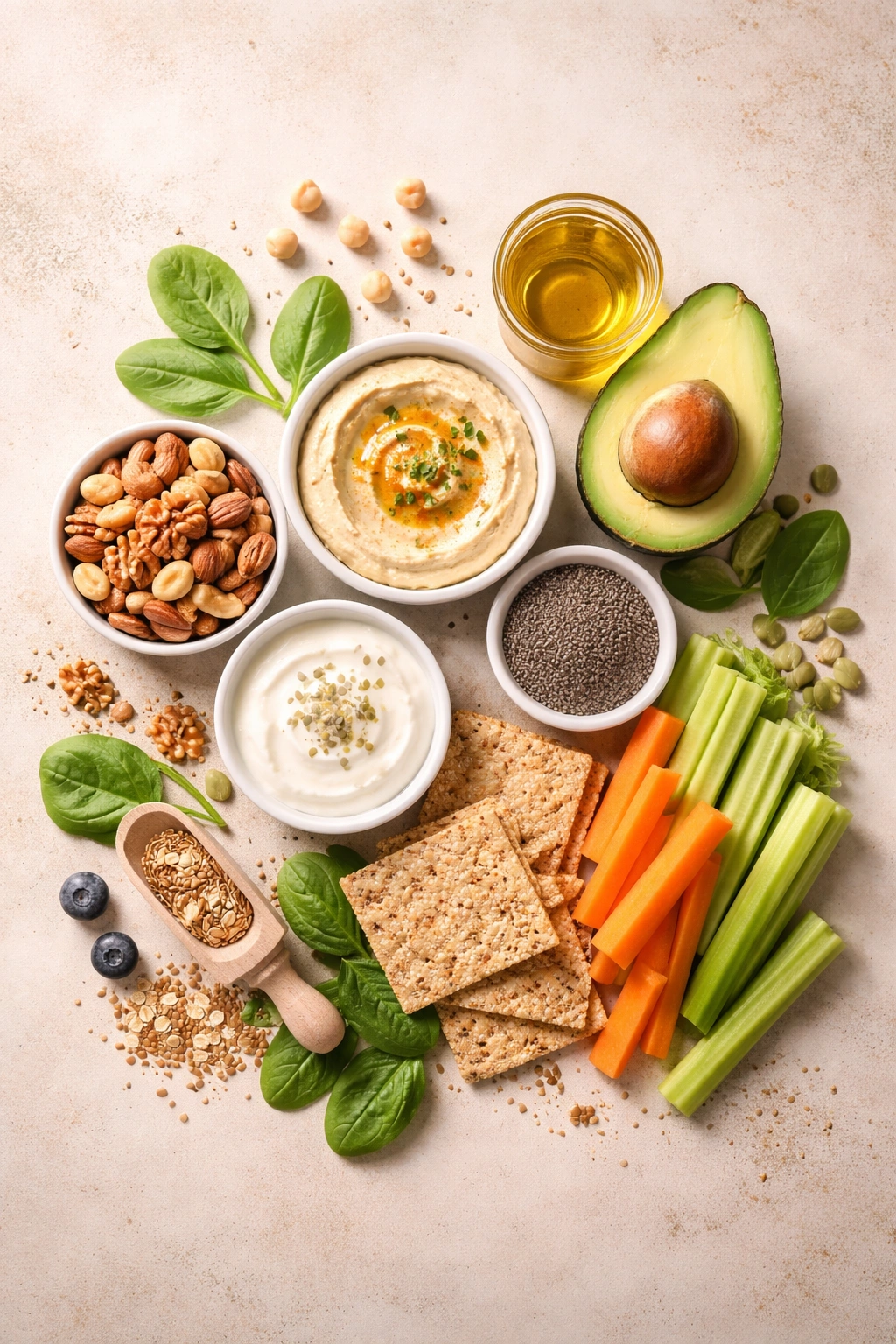 Abstract representation of protein, fats, and fiber