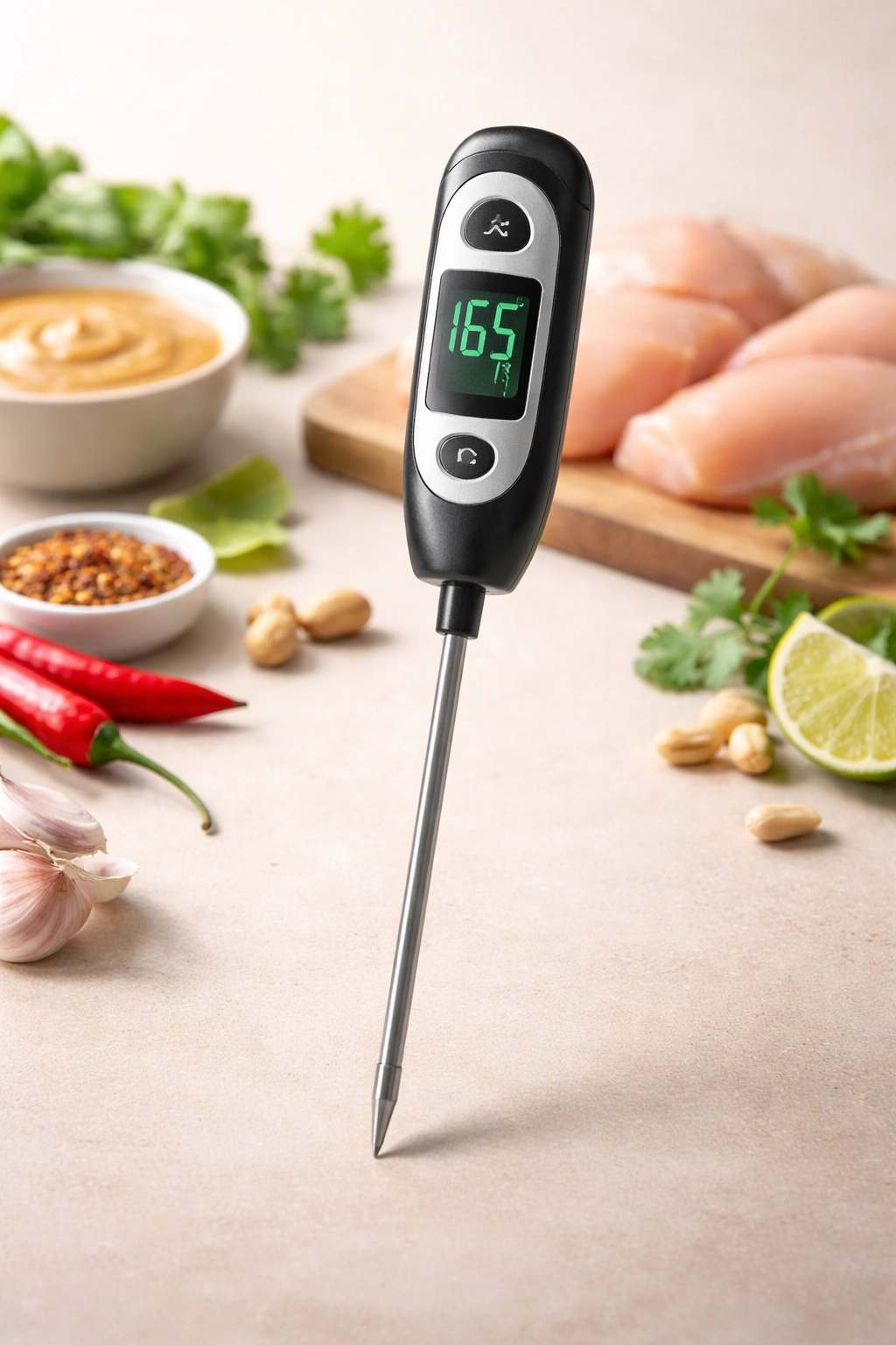 Thermometer close-up symbolizing precise cooking tips and sauce troubleshooting